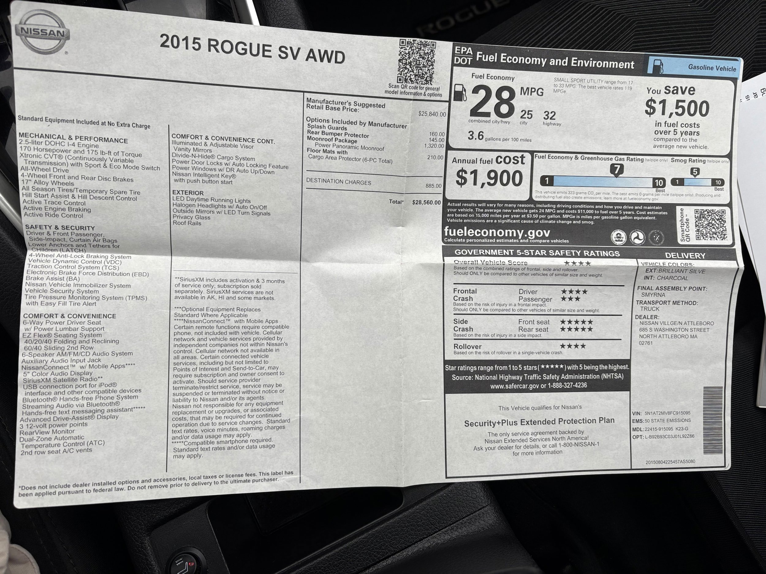 Used 2015 Nissan Rogue SV w/ SV Moonroof Package AWD/4WD image 40