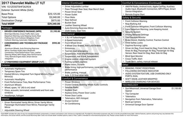 Used 2017 Chevrolet Malibu LT w/ Driver Confidence Package image 15