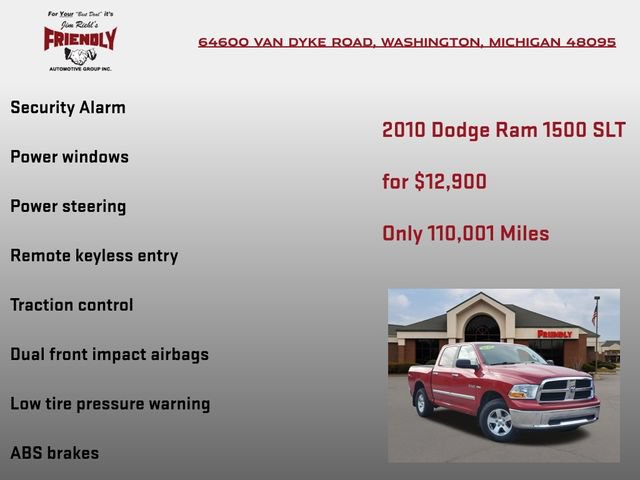 Used 2010 Dodge Ram 1500 Truck SLT w/ Remote Start & Security Group AWD/4WD image 15