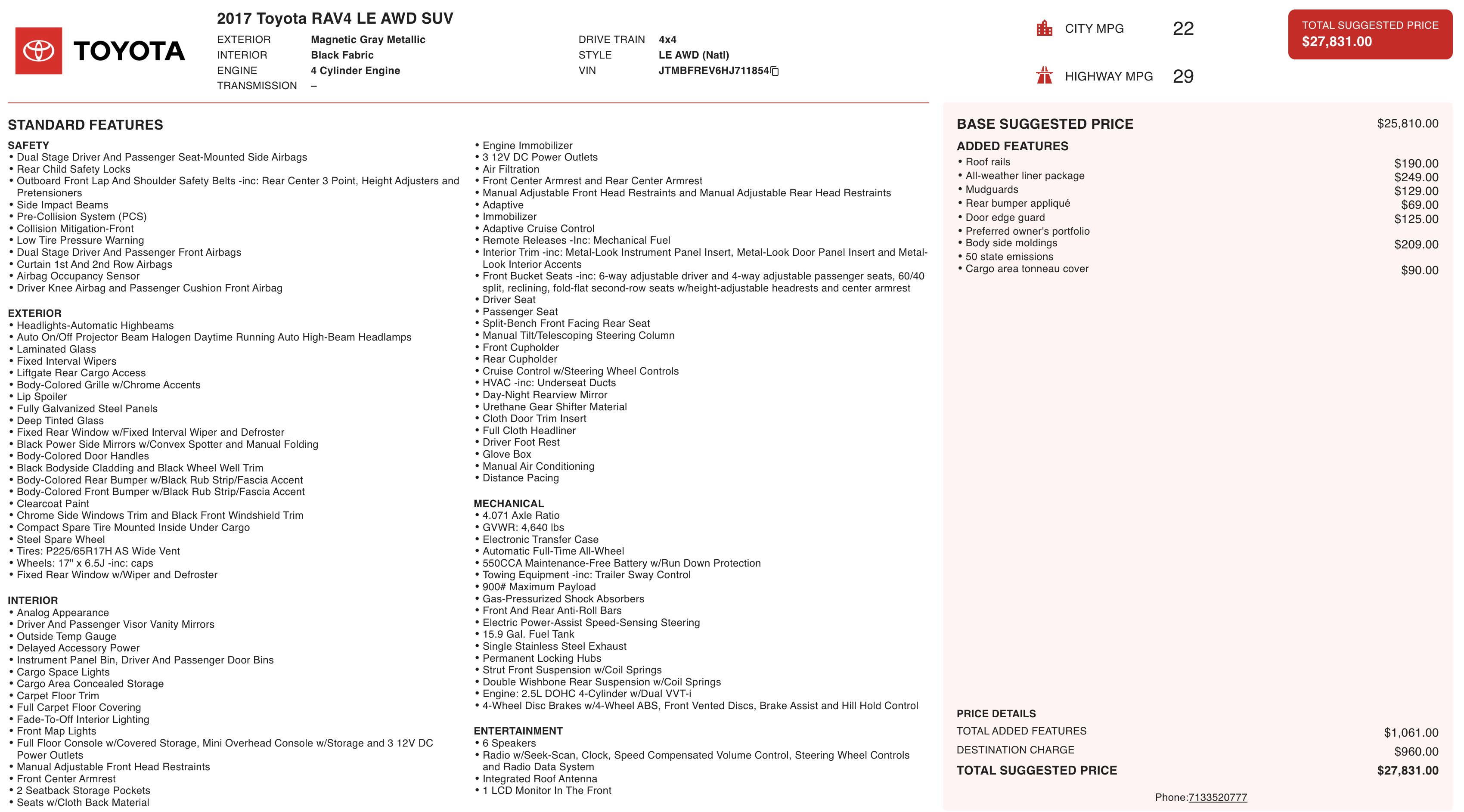 Used 2017 Toyota RAV4 LE w/ All Weather Liner Package image 3