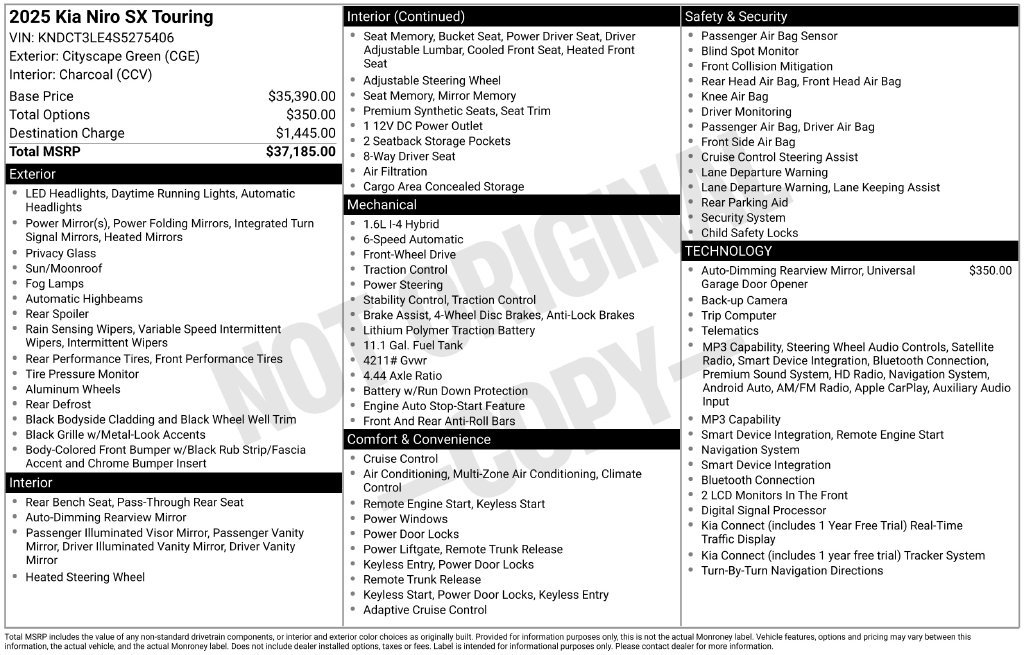 Certified 2025 Kia Niro SX Touring FWD image 42