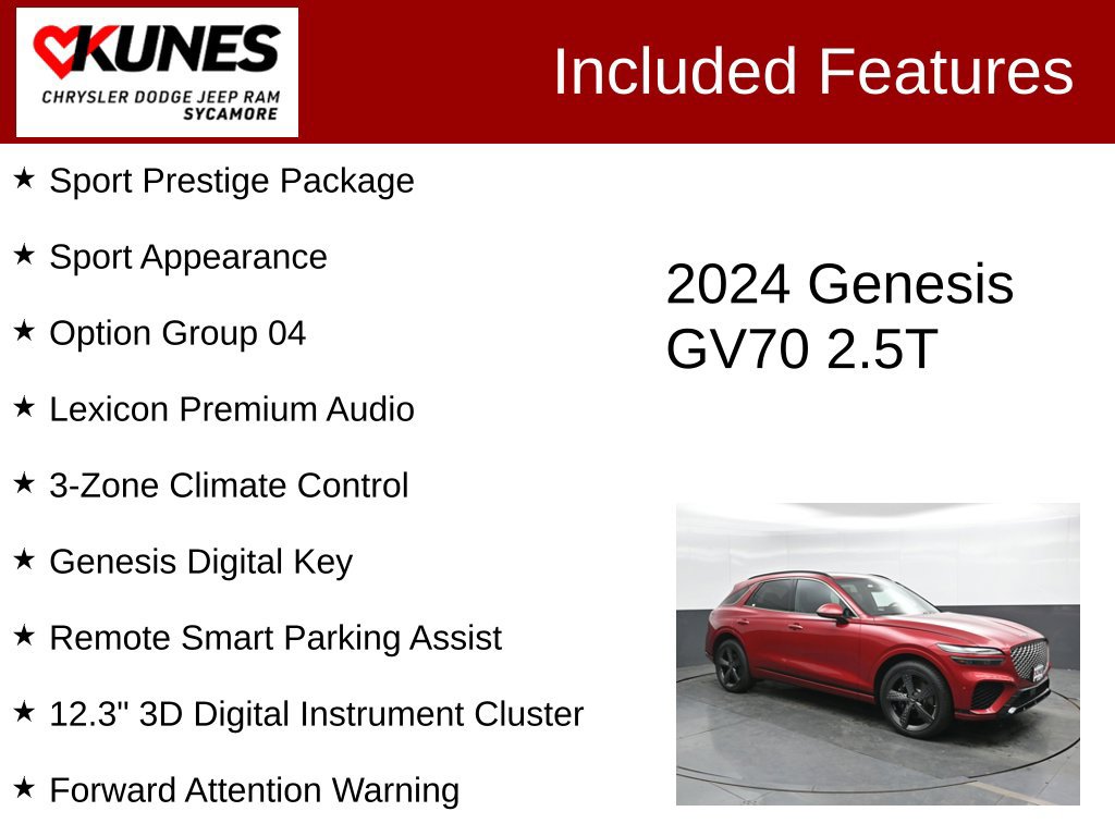 Used 2024 Genesis GV70 2.5T w/ Sport Prestige Package AWD/4WD image 3