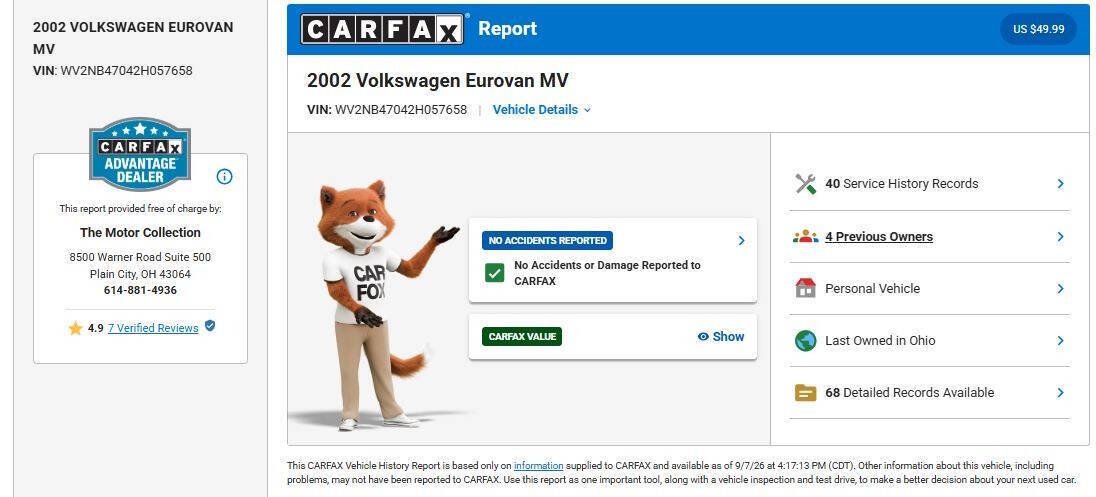 Used 2002 Volkswagen Eurovan MV FWD image 16