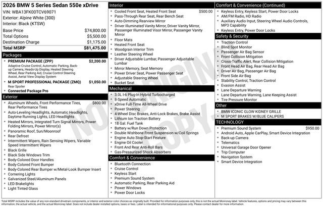 Used 2026 BMW 550e xDrive w/ Premium Package image 38
