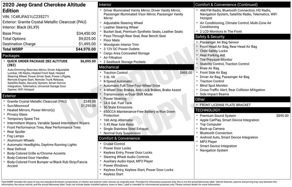 Used 2020 Jeep Grand Cherokee Altitude image 2