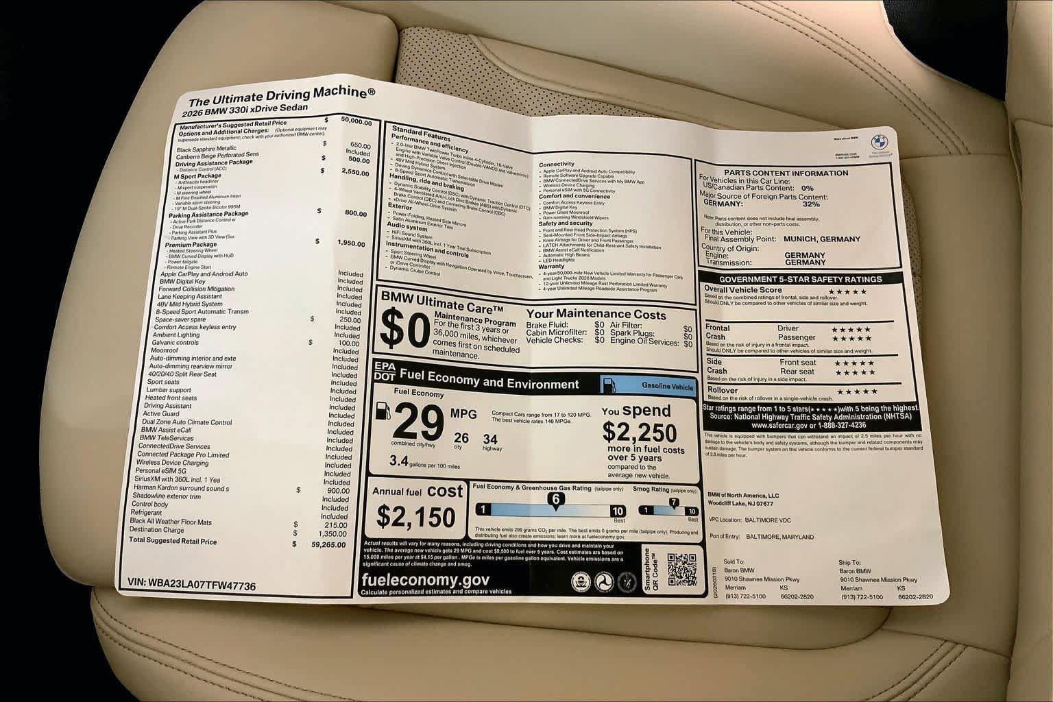 New 2026 BMW 330i xDrive Sedan w/ M Sport Package AWD/4WD image 22