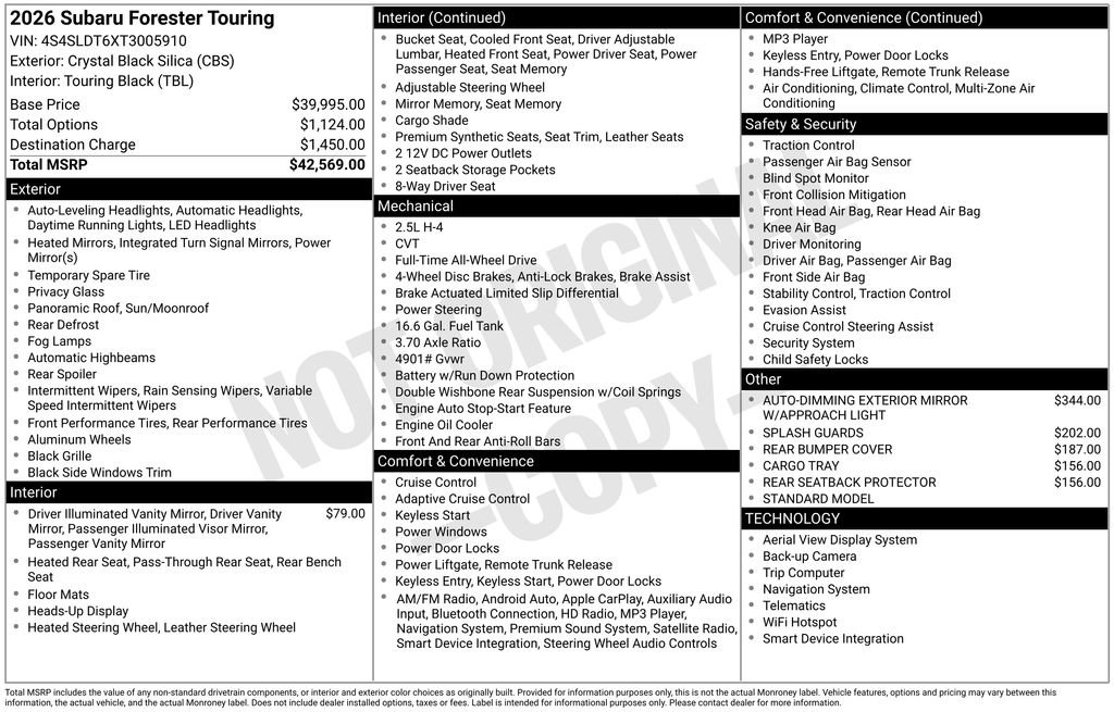 Certified 2026 Subaru Forester Touring image 8