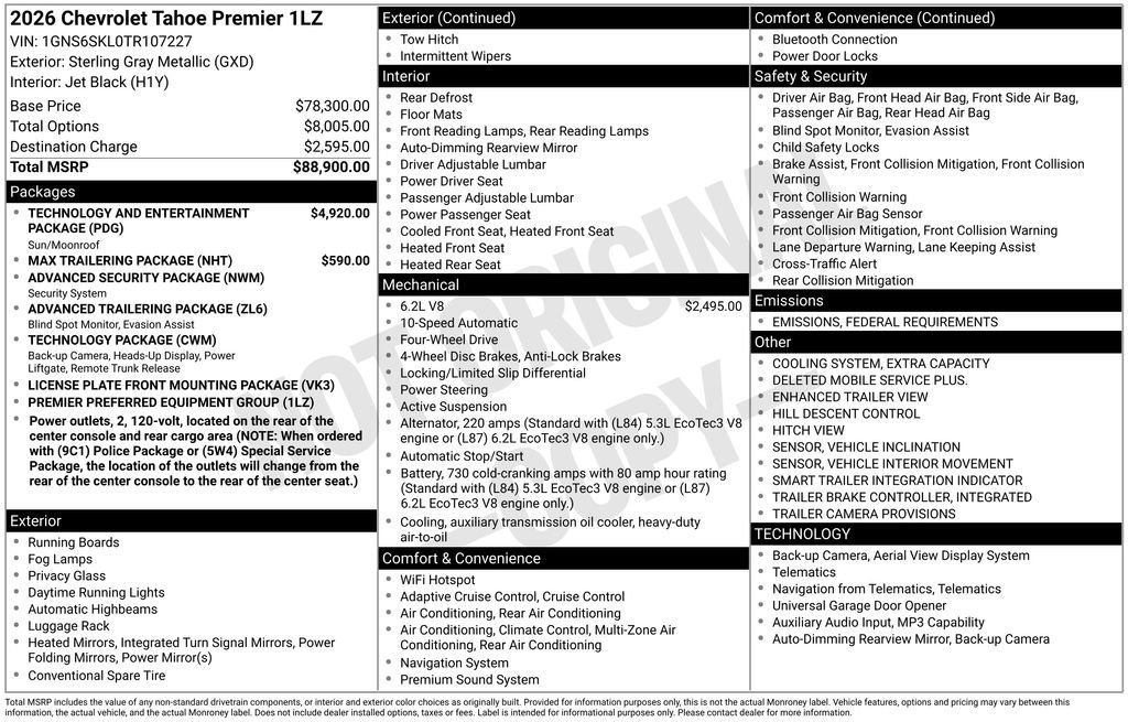 New 2026 Chevrolet Tahoe Premier image 28