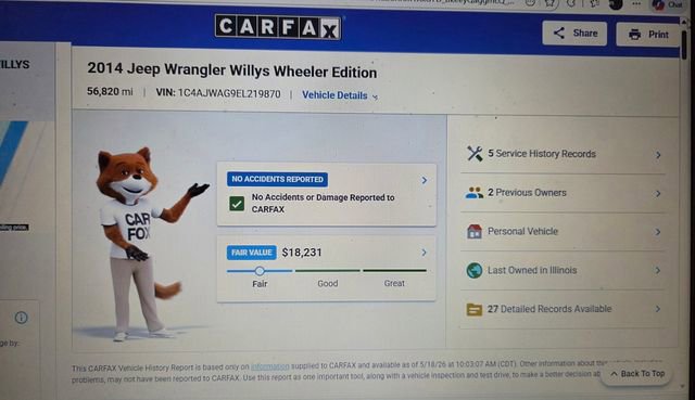Used 2014 Jeep Wrangler Sport AWD/4WD image 2