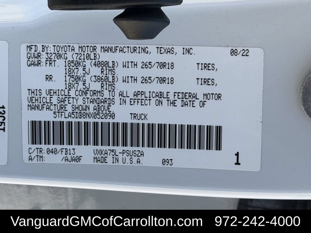Used 2022 Toyota Tundra SR5 AWD/4WD image 32