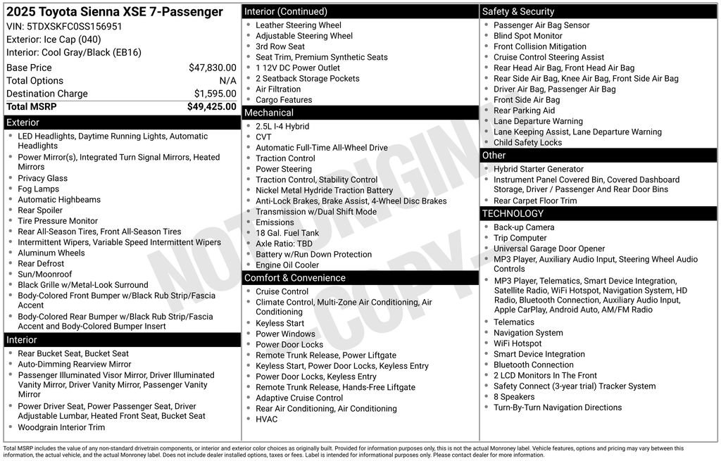 Certified 2025 Toyota Sienna XSE AWD/4WD image 27