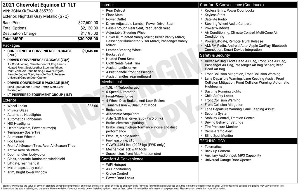 Certified 2021 Chevrolet Equinox LT FWD image 6