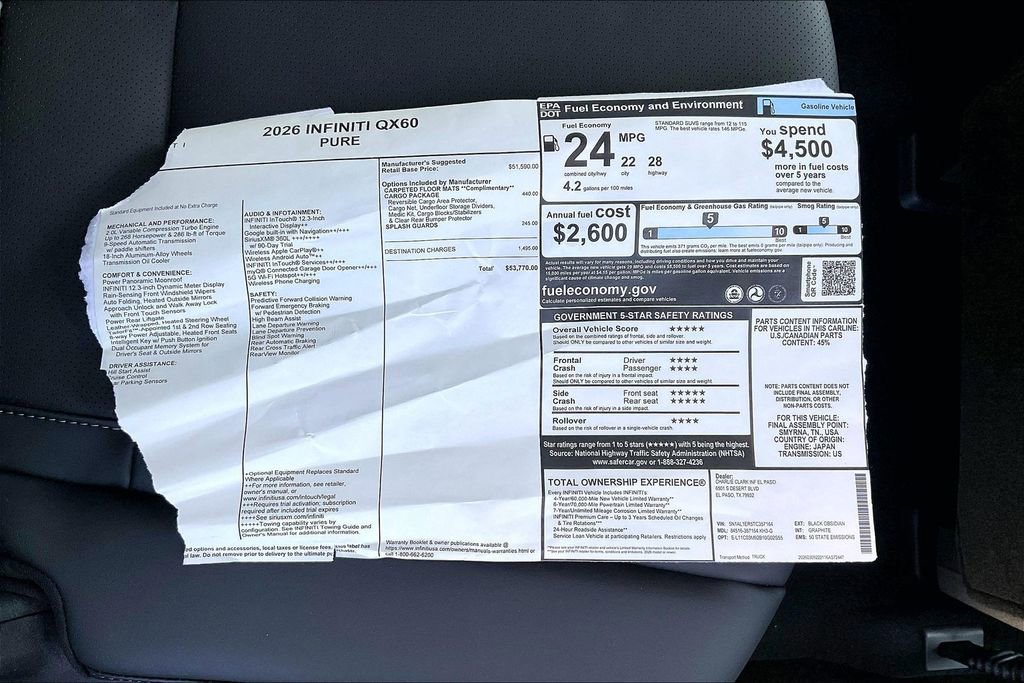 New 2026 INFINITI QX60 Pure w/ Cargo Package FWD image 13