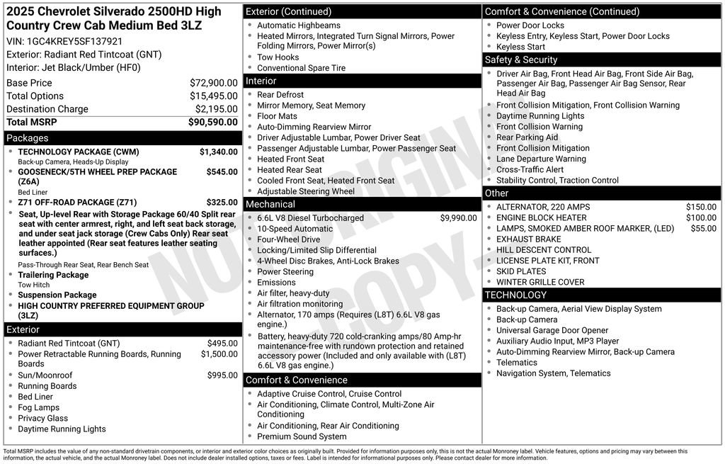 Certified 2025 Chevrolet Silverado 2500 High Country w/ Technology Package image 50