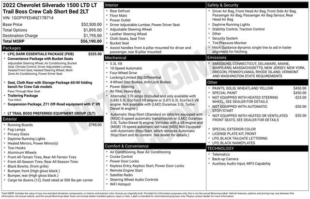 Used 2022 Chevrolet Silverado 1500 LT Trail Boss w/ LPO, Dark Essentials Package image 32