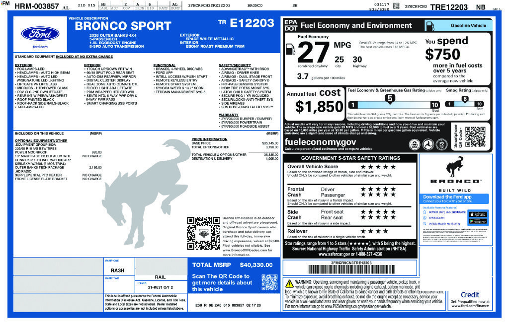 Used 2026 Ford Bronco Sport Outer Banks w/ Outer Banks Tech Package+ AWD/4WD image 26