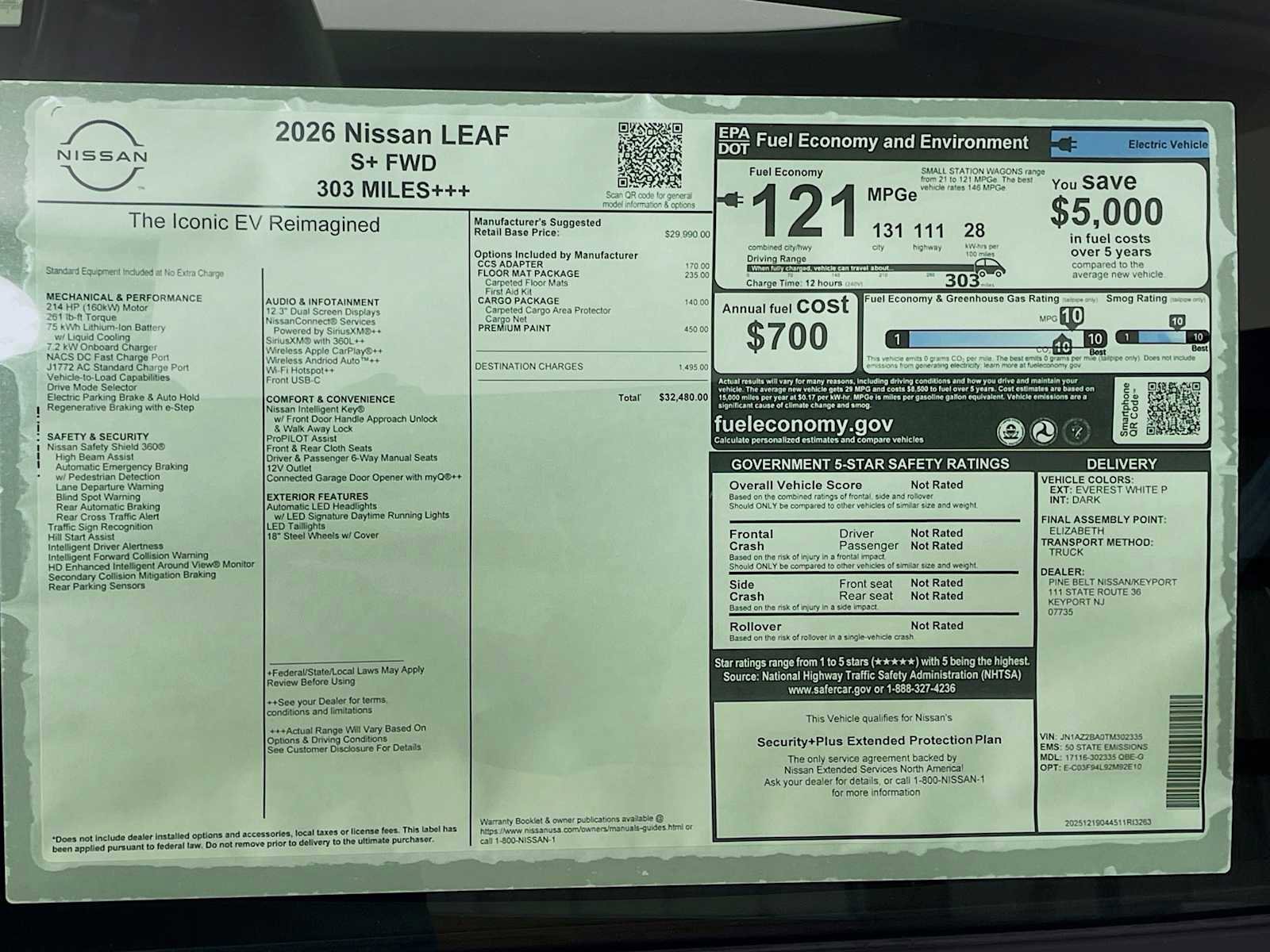 New 2026 Nissan Leaf w/ Floor Mat Package (S+) image 6