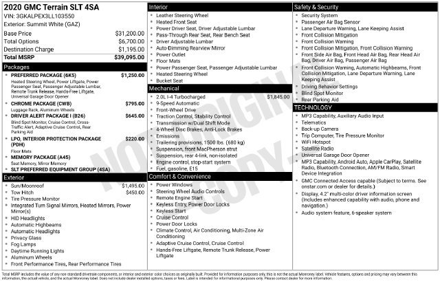 Used 2020 GMC Terrain SLT w/ Preferred Package FWD image 34