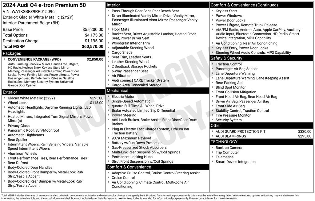 Used 2024 Audi Q4 e-tron Premium w/ Convenience Package image 68