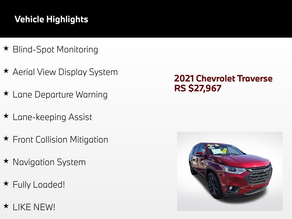 Used 2021 Chevrolet Traverse RS FWD image 4
