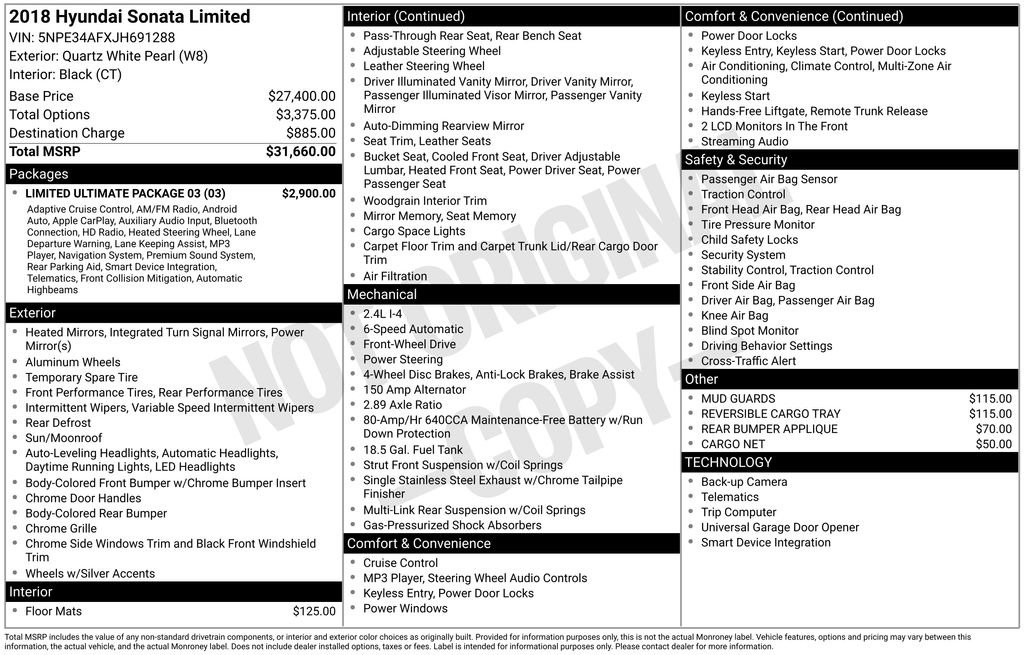 Used 2018 Hyundai Sonata Limited w/ Limited Ultimate Package 03 image 40