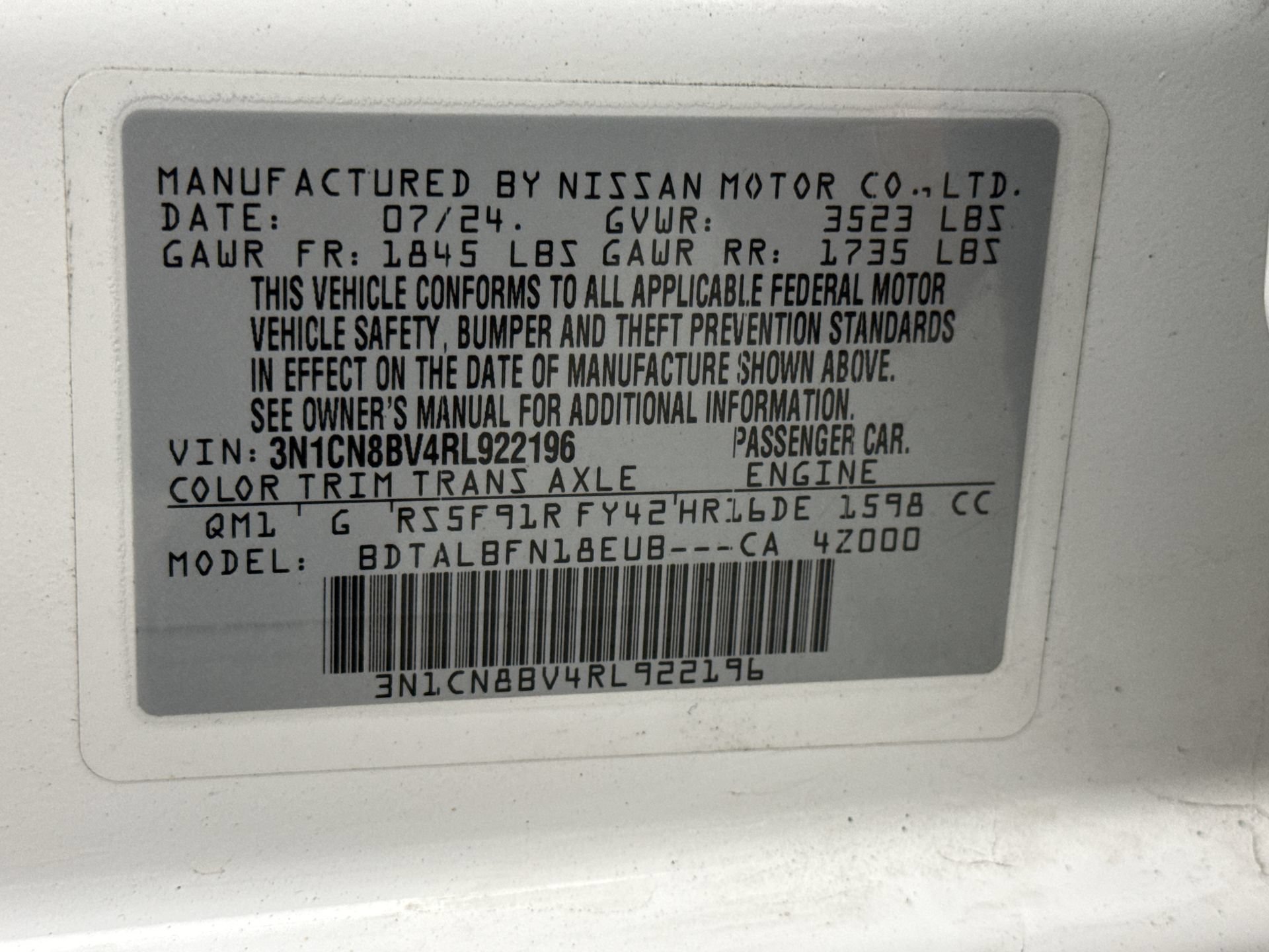 Used 2024 Nissan Versa S FWD image 20
