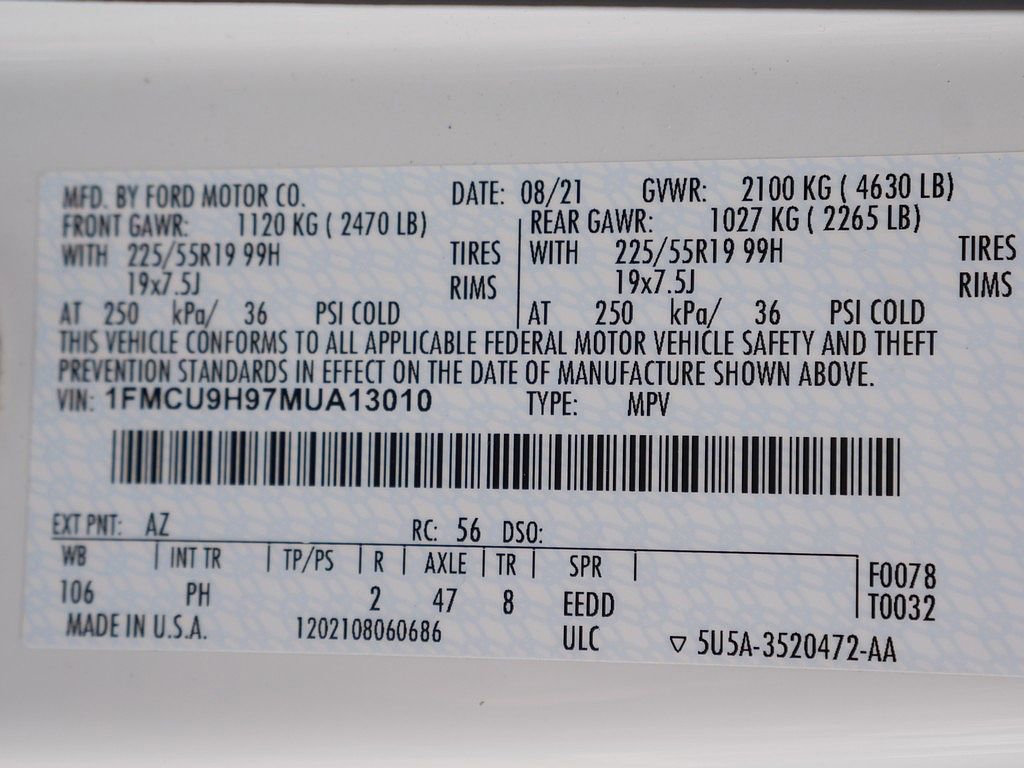 Used 2021 Ford Escape SEL w/ SEL Stealth AWD Package image 64