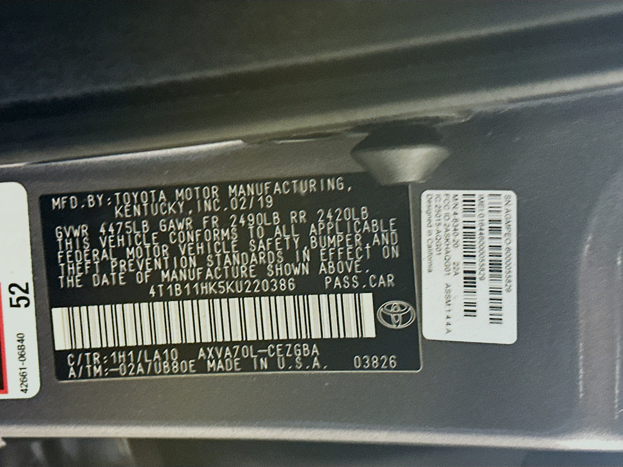 Used 2019 Toyota Camry XLE FWD image 12