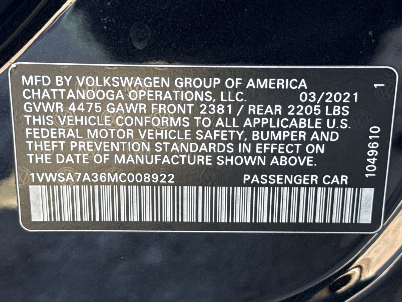 Certified 2021 Volkswagen Passat 2.0T SE image 28