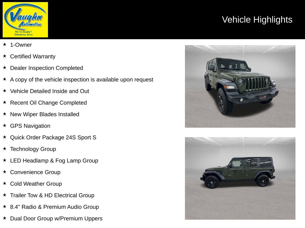 Used 2022 Jeep Wrangler Unlimited Sport AWD/4WD image 2