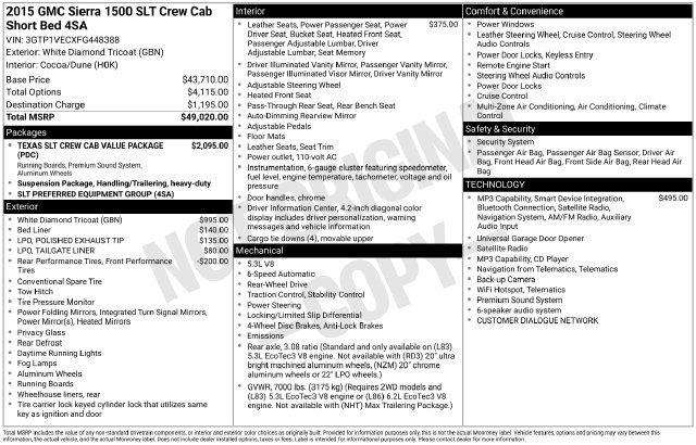 Used 2015 GMC Sierra 1500 SLT RWD image 64