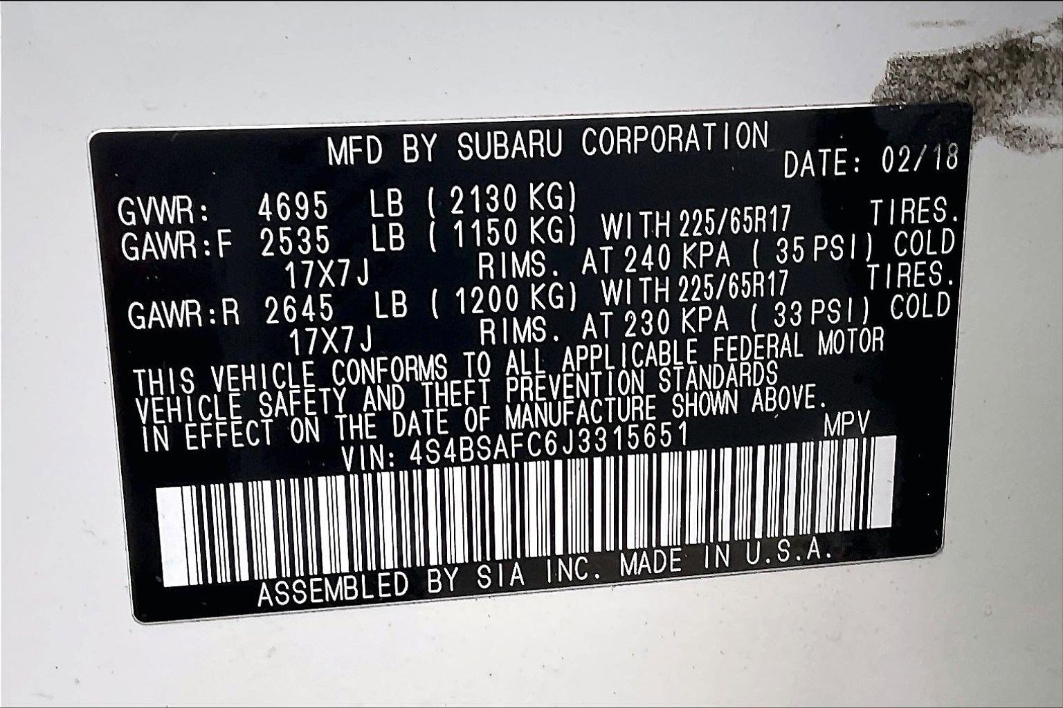 Used 2018 Subaru Outback 2.5i Premium image 28