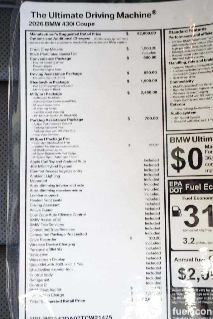 New 2026 BMW 430i Coupe w/ M Sport Package image 8