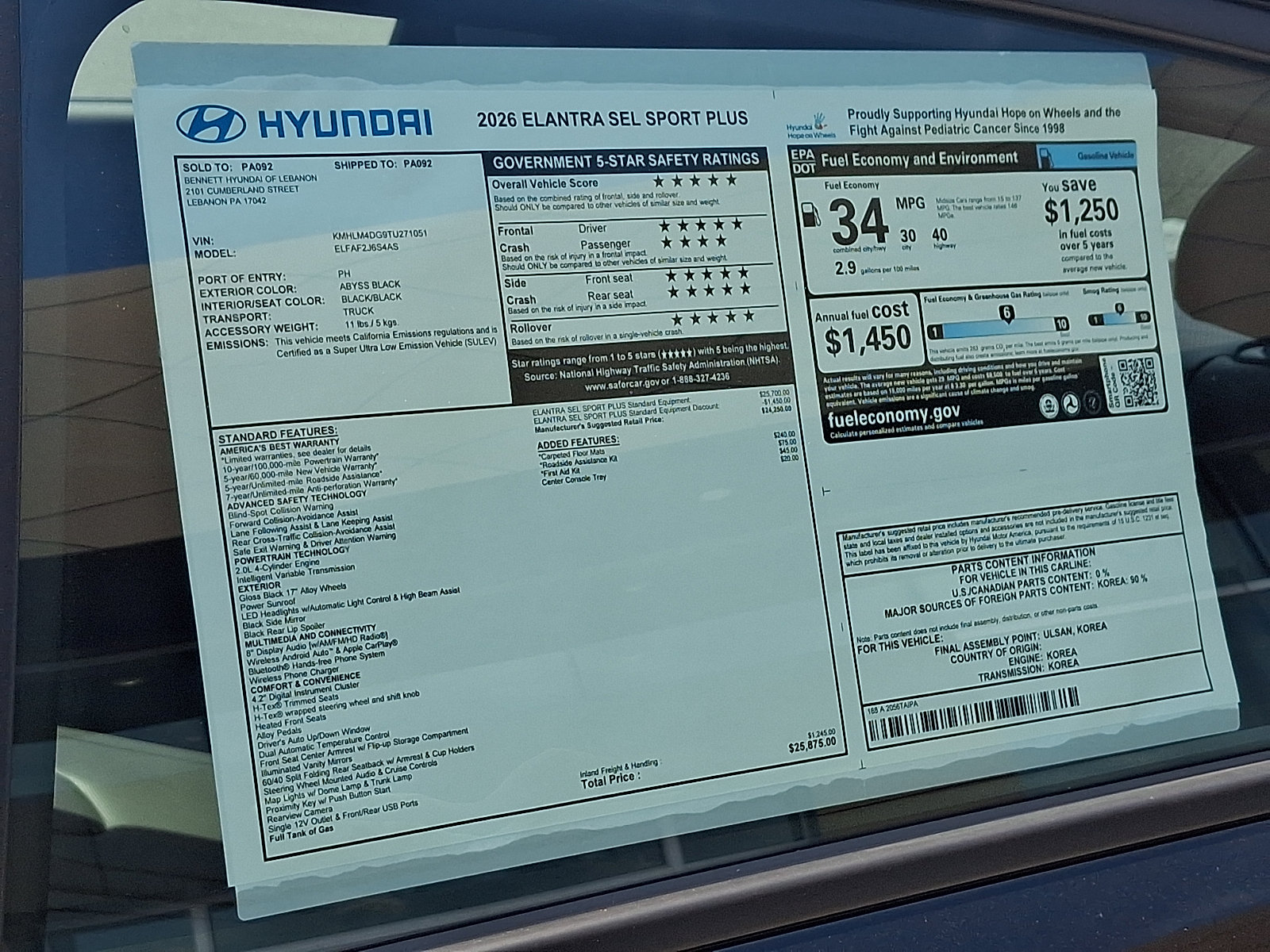 New 2026 Hyundai Elantra SEL Sport FWD image 3