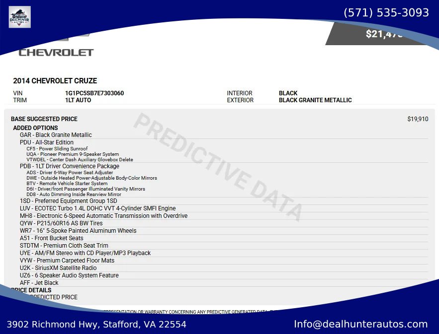 Used 2014 Chevrolet Cruze LT FWD image 1