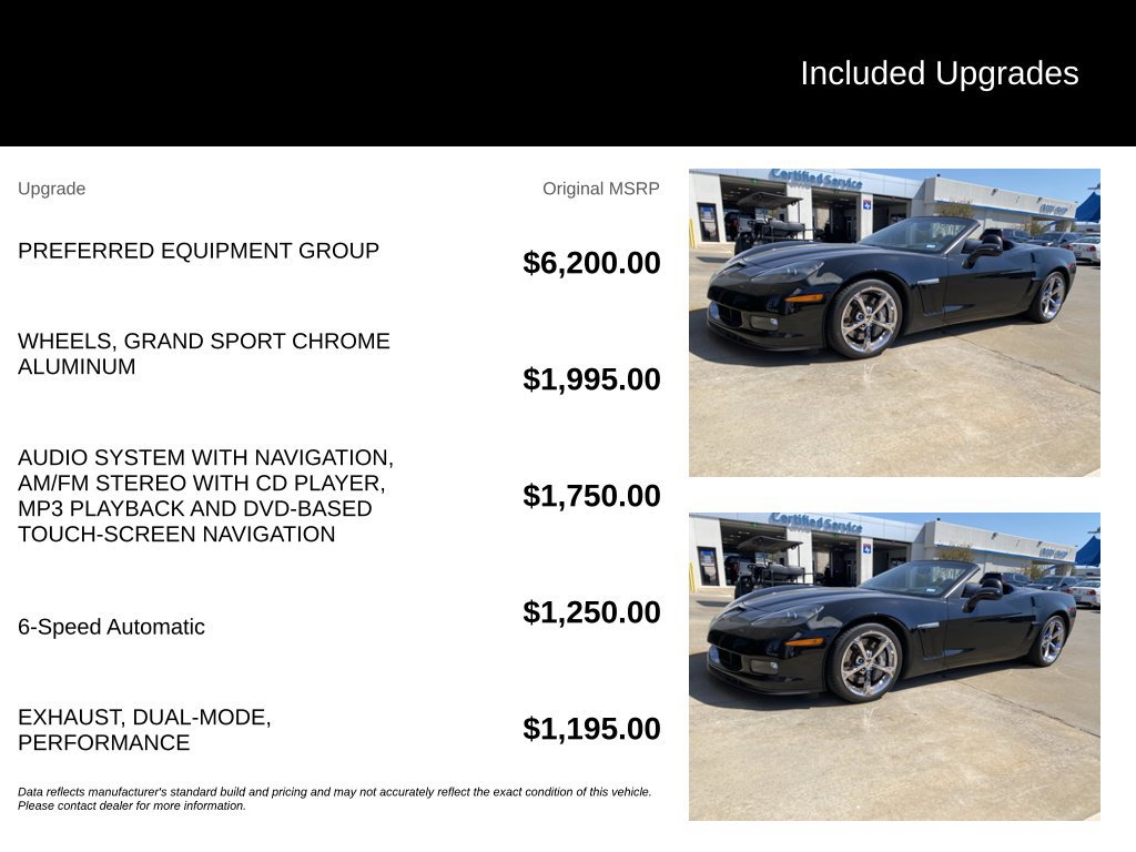 Used 2010 Chevrolet Corvette Grand Sport w/ Preferred Equipment Group RWD image 5