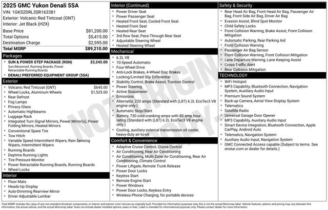 Certified 2025 GMC Yukon Denali w/ Sun & Power Step Package AWD/4WD image 6