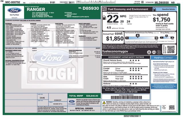 Used 2021 Ford Ranger XLT w/ Equipment Group 302A High AWD/4WD image 19
