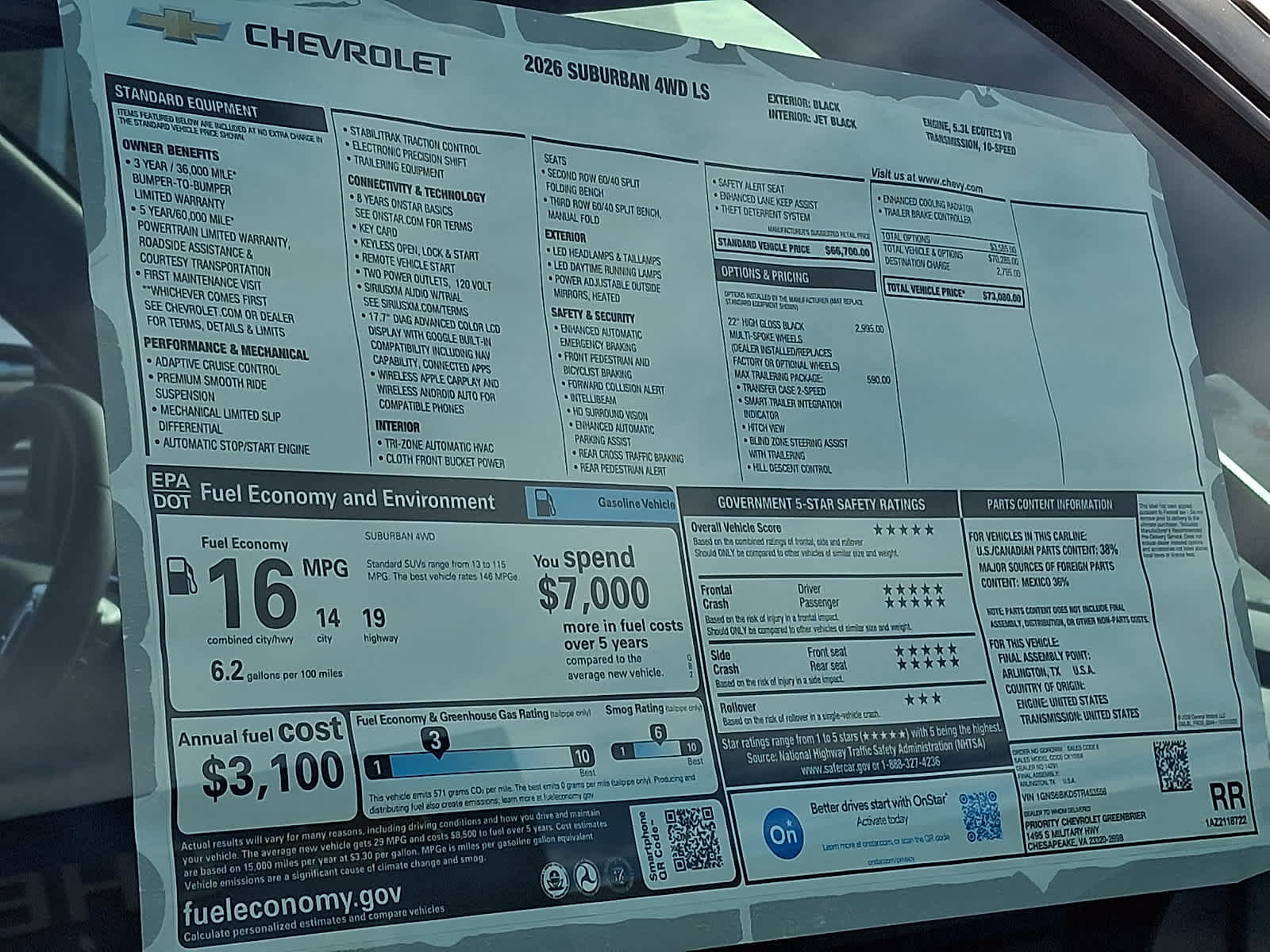 New 2026 Chevrolet Suburban LS w/ Max Trailering Package AWD/4WD image 20