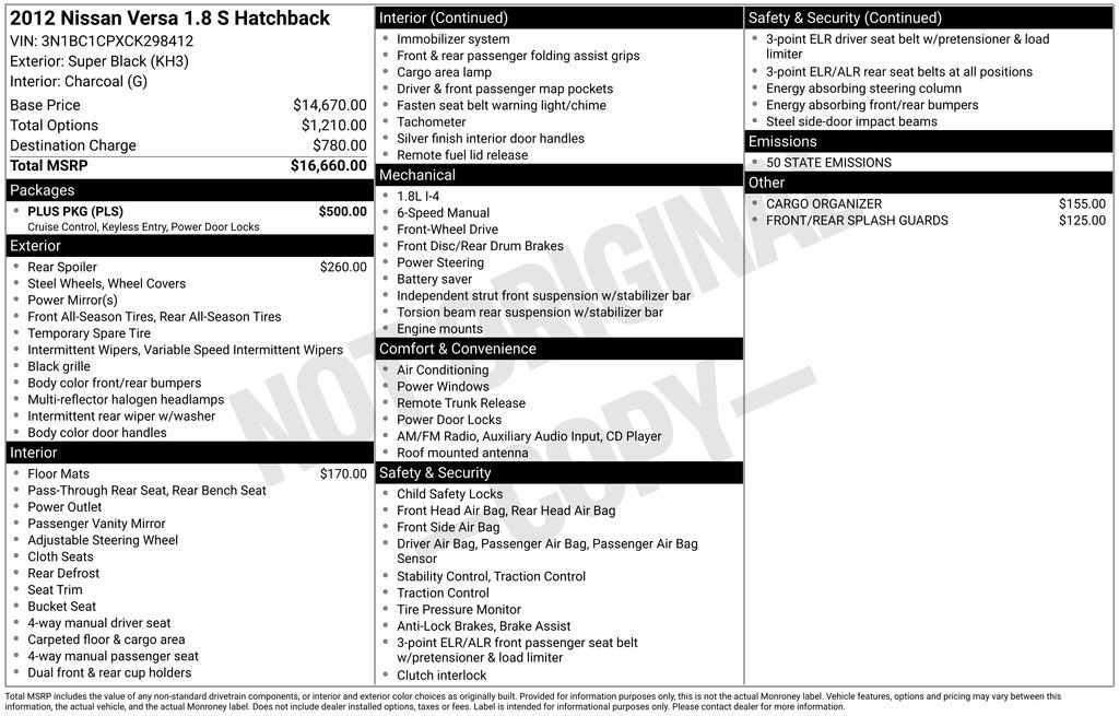 Used 2012 Nissan Versa 1.8 S w/ Plus Pkg image 26