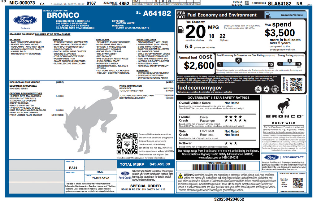 Used 2025 Ford Bronco Big Bend AWD/4WD image 4