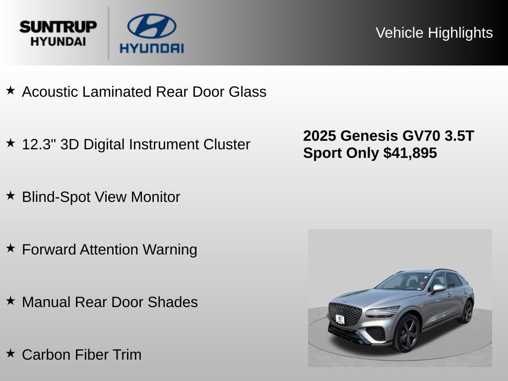 Used 2025 Genesis GV70 3.5T Sport w/ Sport Prestige Package AWD/4WD image 23
