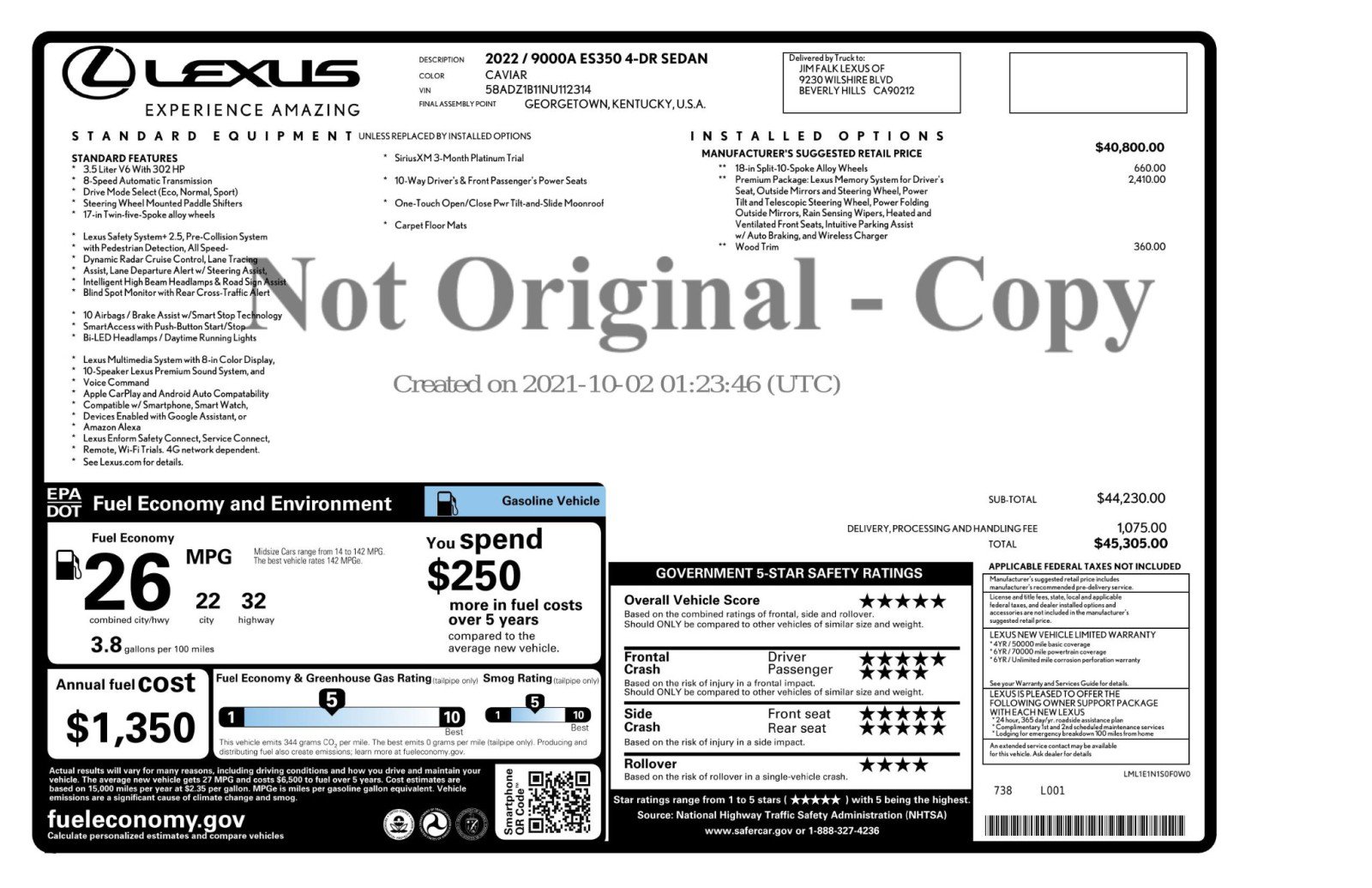 Used 2022 Lexus ES 350 w/ Premium Package FWD image 57