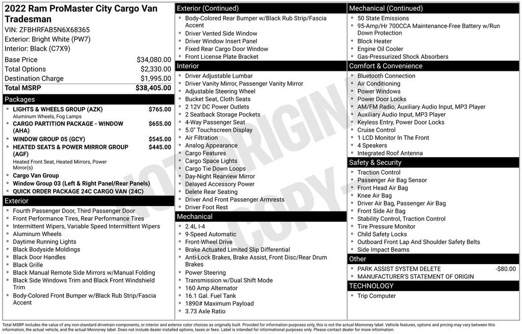 Used 2022 RAM ProMaster City Tradesman w/ Lights & Wheels Group FWD image 40