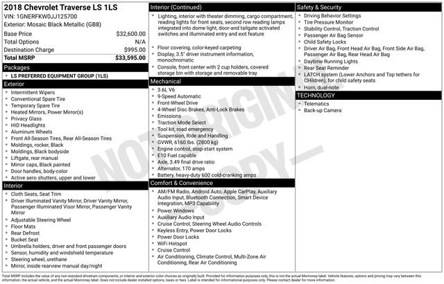 Used 2018 Chevrolet Traverse LS image 7