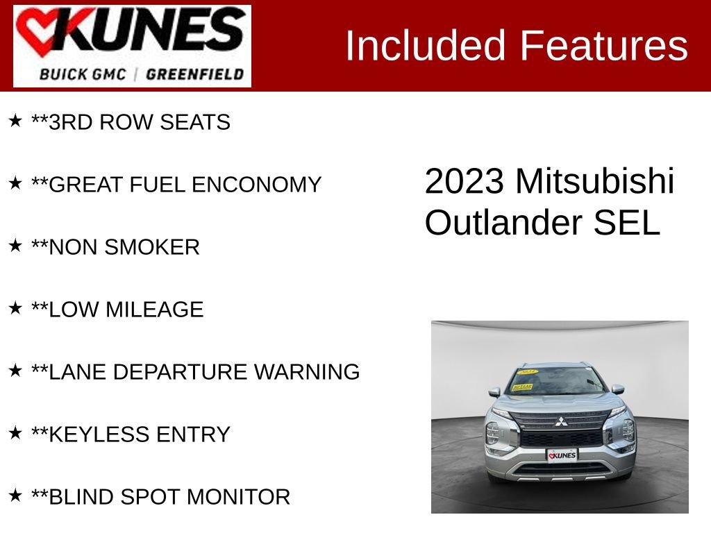 Used 2023 Mitsubishi Outlander SEL AWD/4WD image 3