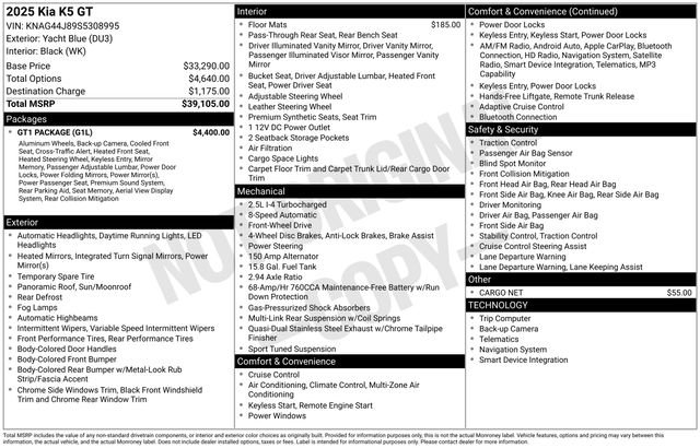 Certified 2025 Kia K5 GT w/ GT1 Package FWD image 31