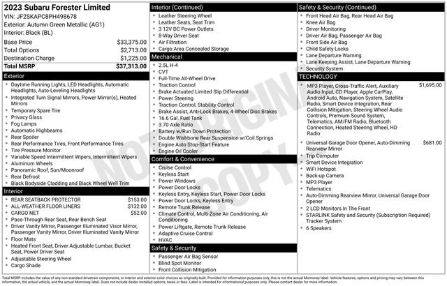 Used 2023 Subaru Forester Limited AWD/4WD image 34