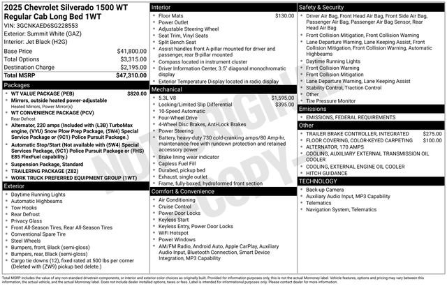 New 2025 Chevrolet Silverado 1500 W/T w/ WT Value Package image 2