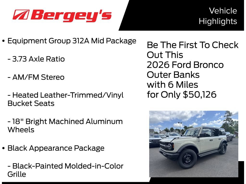 New 2026 Ford Bronco Outer Banks w/ Black Appearance Package AWD/4WD image 5